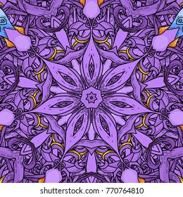 Vector seamless  pattern in mandala style. Endless ornate ornament