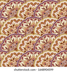 Patrón velero de mandalas. Patrón tradicional oriental de elementos gráficos circulares. Antecedentes con estilizados rosettes abstractos indios, islámicos, persas, árabes.