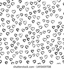 Vector seamless pattern. Many hearts. Background for Valentain day, love. For prints, invitation, wedding design, printing on fabric.
