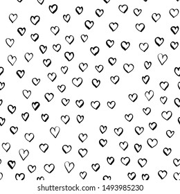 Vector seamless pattern. Many hearts. Background for Valentain day, love. For prints, invitation, wedding design, printing on fabric.
