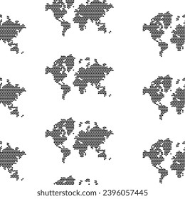 Vector seamless pattern of the map of the world. Template for prints, wallpapers about traveling. Triangle shapes.