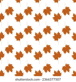 Vector seamless pattern of maple fall leaves