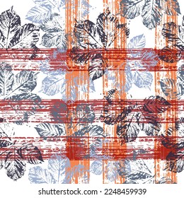 Vector Seamless pattern with maple leaves. Modern leaf texture. Vector illustration EPS 10