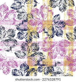 Vector Seamless pattern with maple leaves. Modern leaf texture. Vector illustration EPS 10