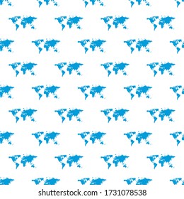 vector seamless pattern with maps of the world. Stock vector illustration