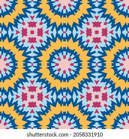 Vector seamless pattern with marble effects. Colorful abstract background. Modern design for paper, poster, card, fabric, flyers. Spring and summer colors, yellow, pink, blue, pastel shades. EPS 10.