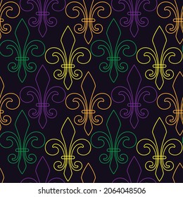 Vector seamless pattern for mardi gras carnival. Mardi Gra seamless pattern. Vector design of tile, carpet, tablecloth fabric, cushion, pillow, bags, cover,T-shirt.