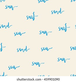 Vector seamless pattern . Marine theme. calligraphy