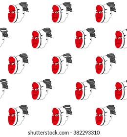 Vector seamless pattern with mask.