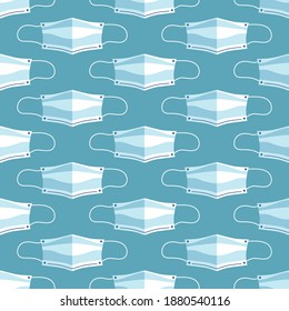 Vector seamless pattern with medical masks and respirators