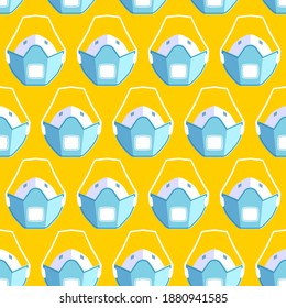 Vector seamless pattern with medical masks and respirators