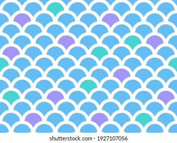 vector seamless pattern mermaid scales colorful pastel