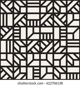 Vector seamless pattern. Mesh repeating texture. Linear grid with chaotic shapes. Stylish geometric lattice modern design