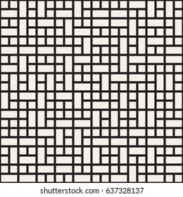 Vector seamless pattern. Mesh repeating texture. Linear grid with chaotic shapes. Stylish geometric lattice modern design