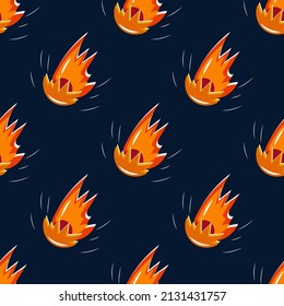 Vector seamless pattern with meteors . Pattern for fabric, wallpaper, paper, clothes
