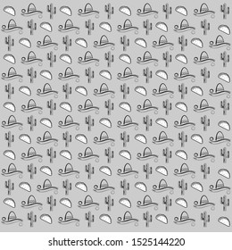 Vector seamless pattern of mexican cuisine
