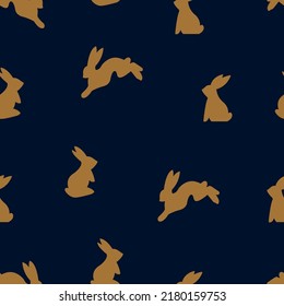 Vector seamless pattern for Mid Autumn Festival or Mooncake Festival with illustration rabbits and paper lanterns and decoration