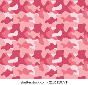 Vector seamless pattern of military camouflage isolated on pink background
