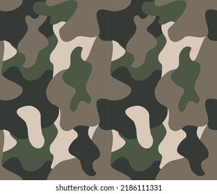 Vector seamless pattern of military camouflage isolated on brown background