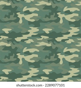 Vector seamless pattern of military camouflage. Texture for design and print. Army forest hide. Khaki green. for soldiers and hunting. Gray for soldiers, hunting. Hide in the forest.