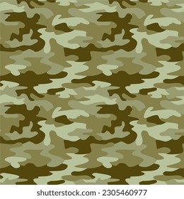 Vector seamless pattern of military camouflage. Texture for design and print. Army forest hide. Khaki green. for soldiers and hunting