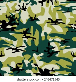 Vector seamless pattern of military camouflage. Repetitive military uniform texture. EPS10 abstract vector background.