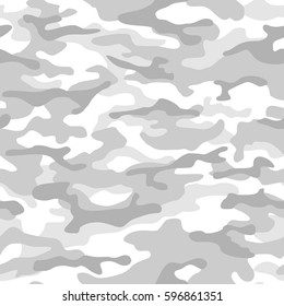 Vector seamless pattern. Military camouflage. Monochrome light grey.