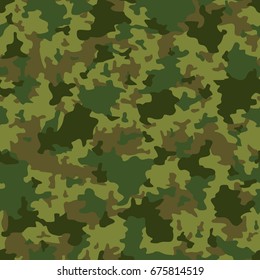 Vector seamless pattern. Military camouflage. Forest green.