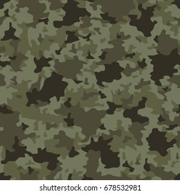 Vector seamless pattern. Military camouflage. Dark grey and green.