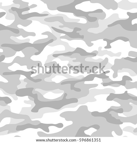 Vector seamless pattern. Military camouflage. Monochrome light grey.