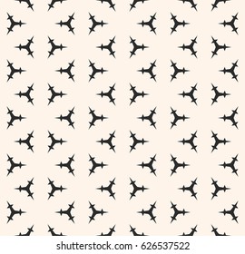 Vector seamless pattern, minimalist monochrome geometric texture. Simple illustration of triangular prickly figures. Abstract repeat background. Design element for prints, cover, textile, digital, web