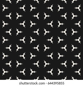Vector seamless pattern, minimalist monochrome geometric texture. Simple dark illustration of triangular prickly shapes. Abstract endless background. Design for prints, textile, fabric, cloth, covers