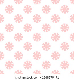 Vector seamless pattern in minimalist style with pink floral shapes . Decorative background for wallpaper, textile, stationery, scrapbook