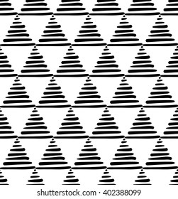 vector seamless pattern in minimalist style with hand drawn triangles