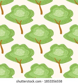vector seamless pattern with minimalistic trees images