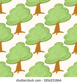 vector seamless pattern with minimalistic trees images