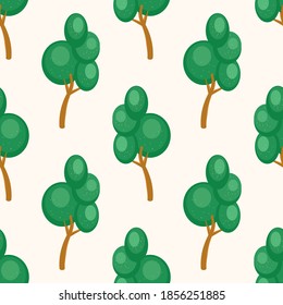 vector seamless pattern with minimalistic trees images