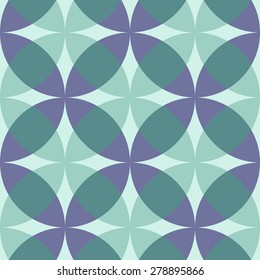 Vector seamless pattern with mint green and blue circles parts