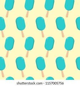 Vector seamless pattern with mint ice-cream. Fashion background for textile and fabric, wrapping paper for sweets shop. Creative colorful wallpaper. EPS10.