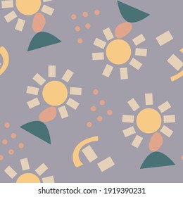 Vector seamless pattern. Modern abstract background in pastel colors. Minimal geometric shapes. Background design for social media marketing, stylish prints.