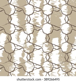 Vector seamless pattern. Modern abstract texture.Repeating hand drawn tiles with stars.Light brown and white