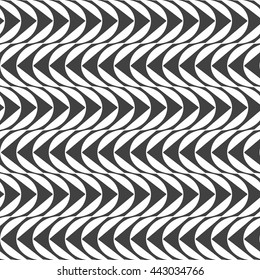 Vector seamless pattern. Modern abstract texture. Repeating geometric tiles with wave.Black and white