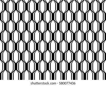 Vector seamless pattern. Modern abstract texture. Diamond background. Black and white color