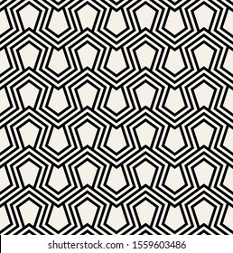 Vector seamless pattern. Modern bold zigzag texture. Repeating geometric background with striped pentagonal zigzag.