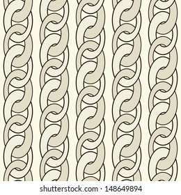 Vector seamless pattern. Modern chain texture. Repeating abstract background with crossing rings