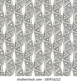 Vector seamless pattern. Modern dotted texture. Repeating abstract background with triangles. Graphic wavy stripes
