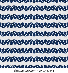 Vector seamless pattern. Modern floral texture. Endless abstract background.Blue color