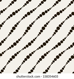 Vector seamless pattern. Modern floral texture. Repeating abstract background with circles. Graphic stripes with diagonal direction