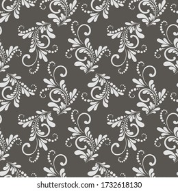 Patrón veloz. Textura floral moderna. Fondo abstracto infinito, ornamentado con rollos y hojas estilizadas