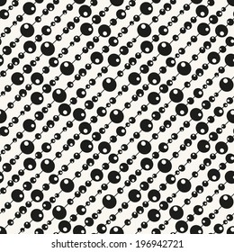 Vector seamless pattern. Modern floral texture. Repeating abstract background with circles. Graphic stripes with diagonal direction